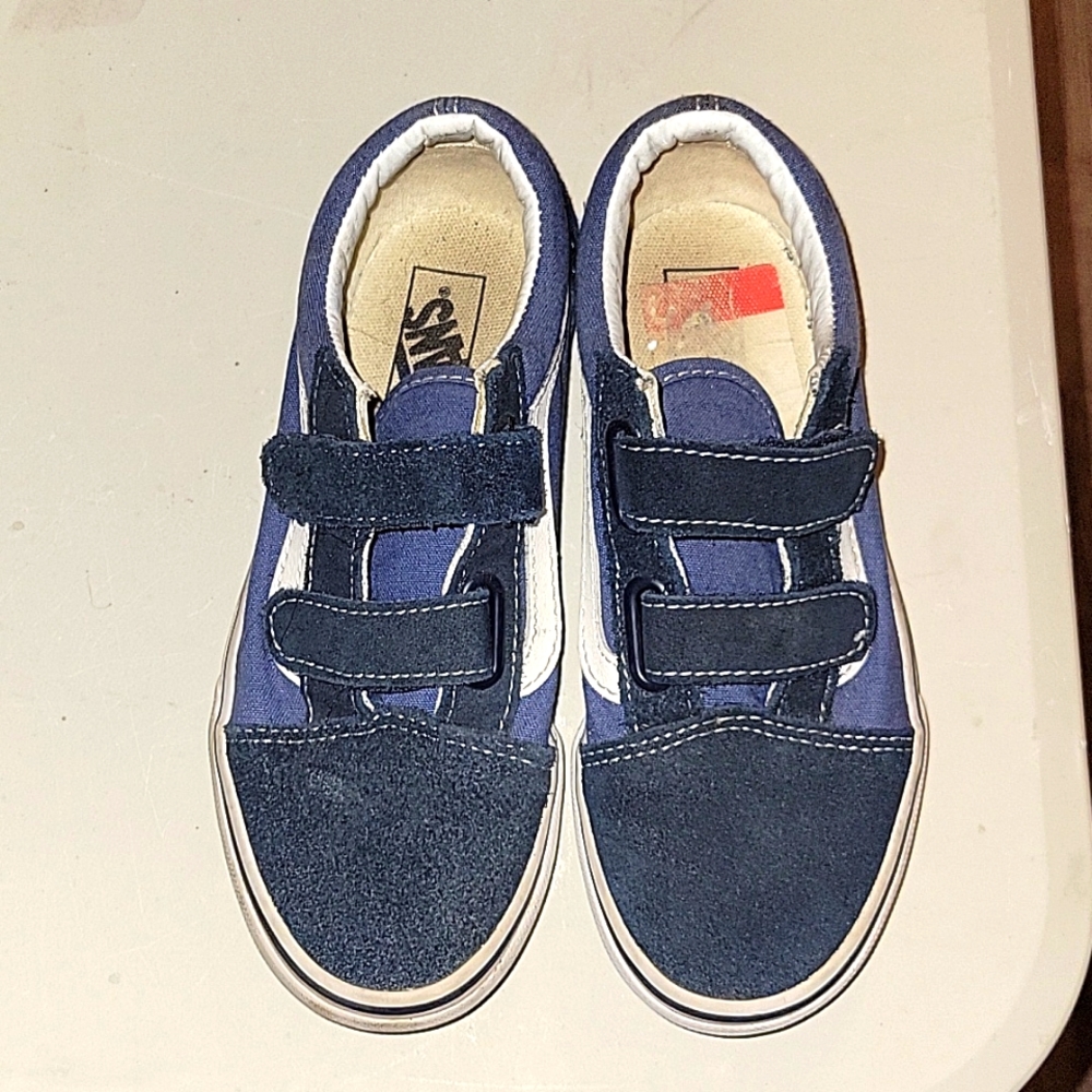 Boys Velcro Vans Sneakers Size 2